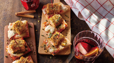 サーモンの香草パン粉焼き風ピッツァピンチョス