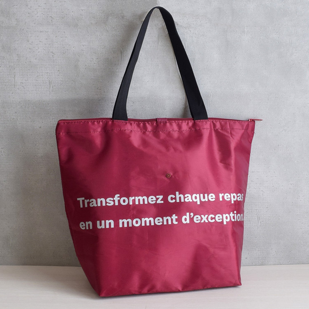 ピカール公式】折りたたみ保冷バッグ(ワインレッド) サイズ：W45 × H35