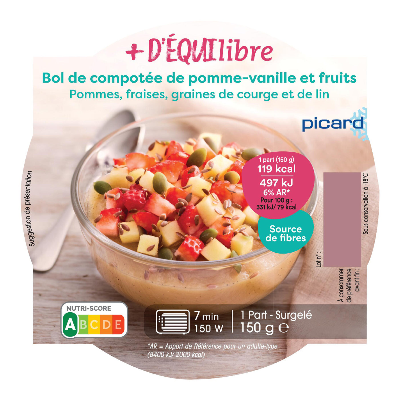 ピカール公式】リンゴのコンポートといちごのフルーツボウル 冷凍 150g