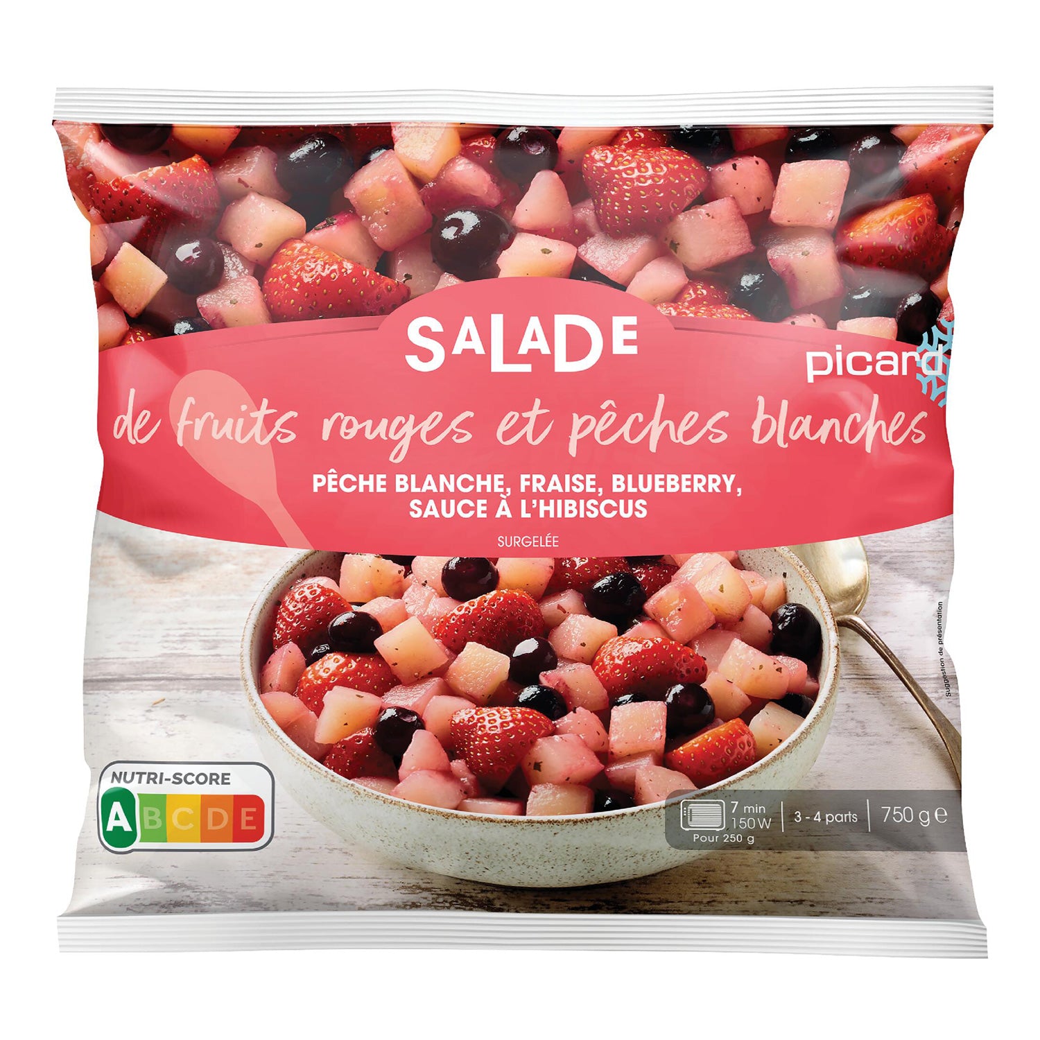 Picard Samosas Fruits Rouges 【ピカール公式】フルーツサラダ(白桃、イチゴ、ブルーベリー) 冷凍 750g / Salade de fruits rouges et ...
