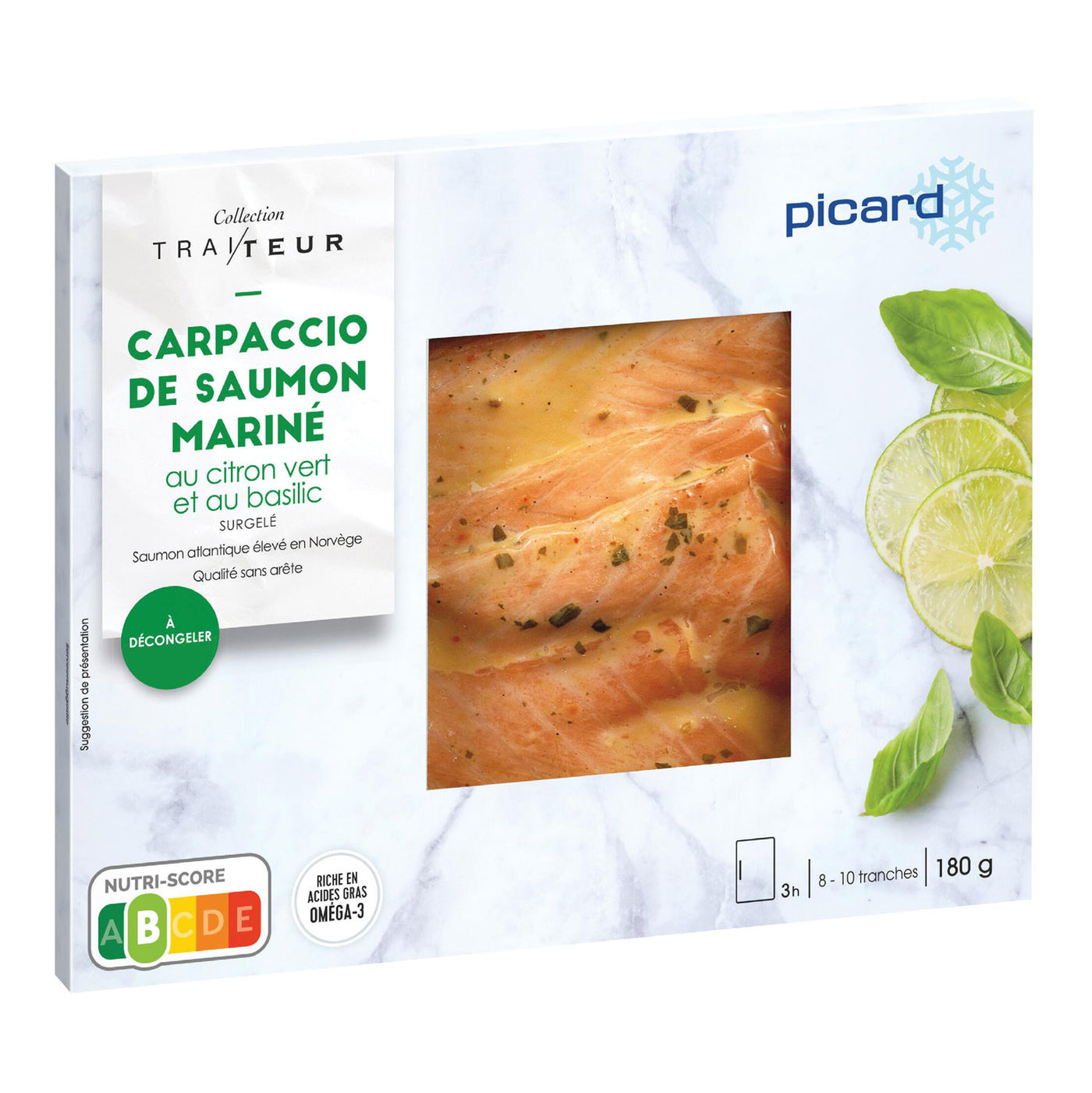 ピカール公式】サーモンのカルパッチョ ライムとバジル風味 冷凍 180g