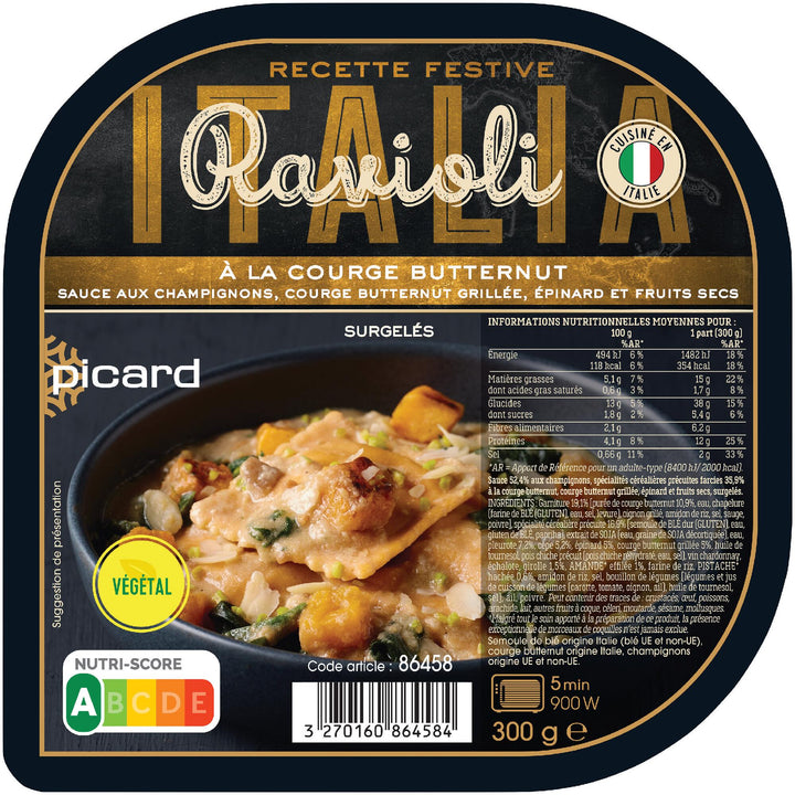 ピカール公式】バターナッツカボチャのラビオリ、3種のキノコソース