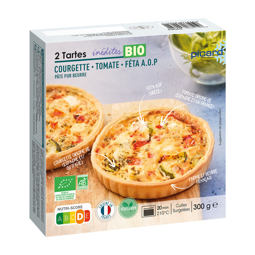 ピカール公式】BIO ズッキーニ、トマト、フェタチーズのタルト 冷凍