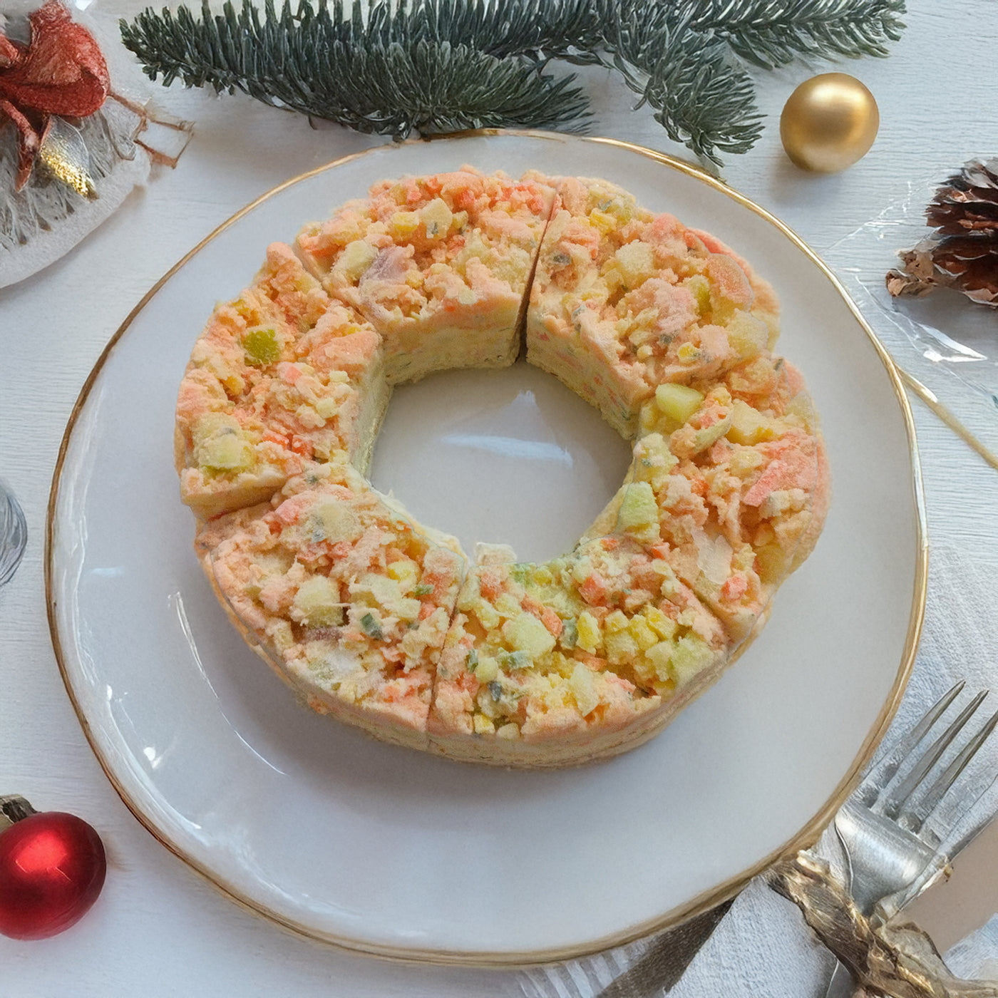 スモークサーモンとフロマージュブランのクーロンヌ