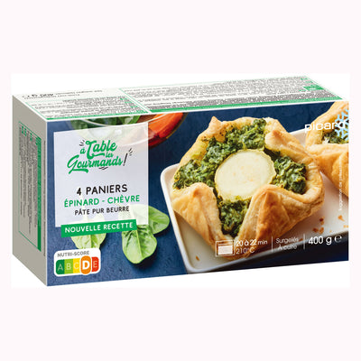 ほうれん草とシェーブルチーズのパニエ