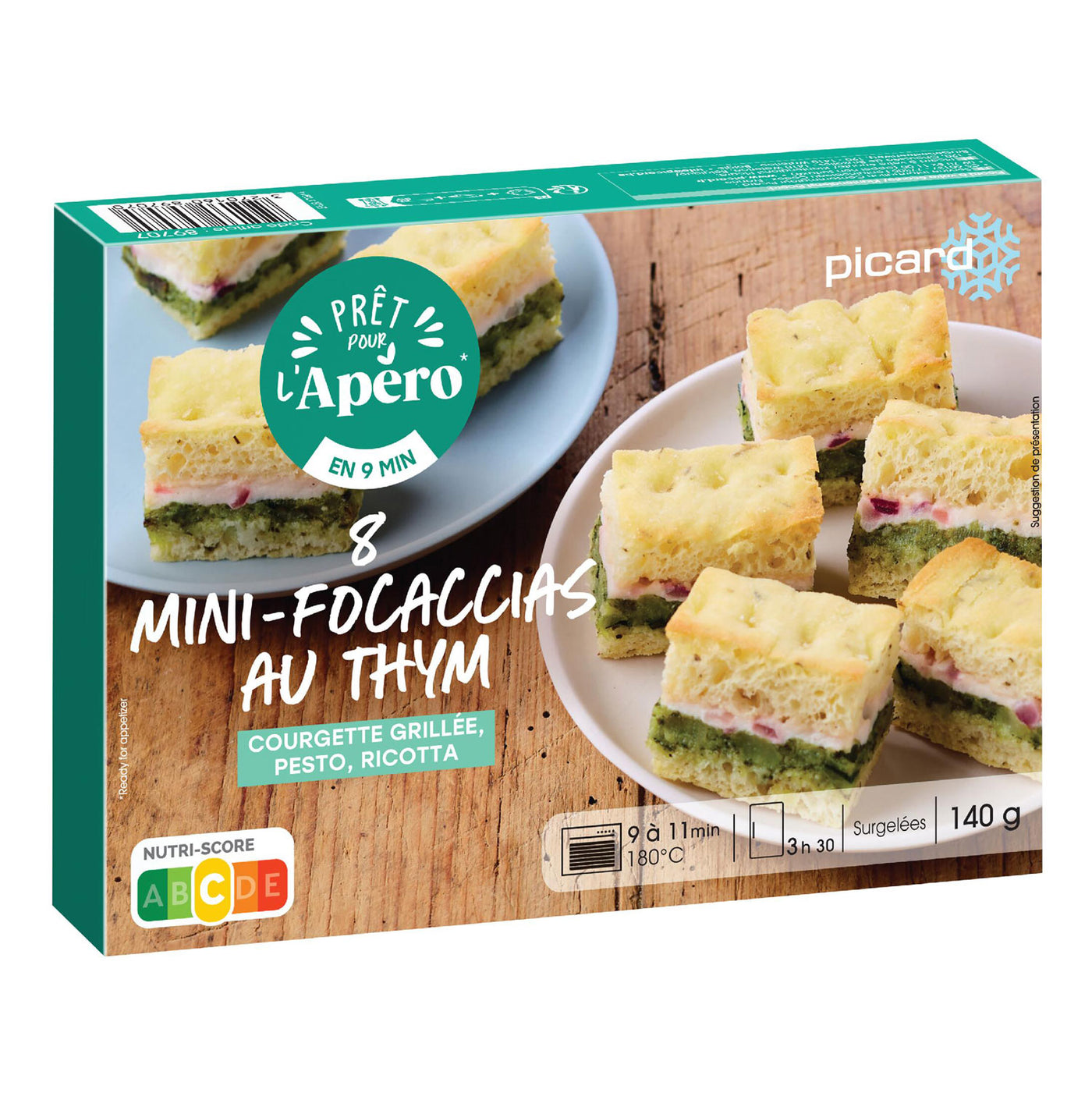 ピカール公式】グリルズッキーニとチーズのミニフォカッチャ 冷凍 140g