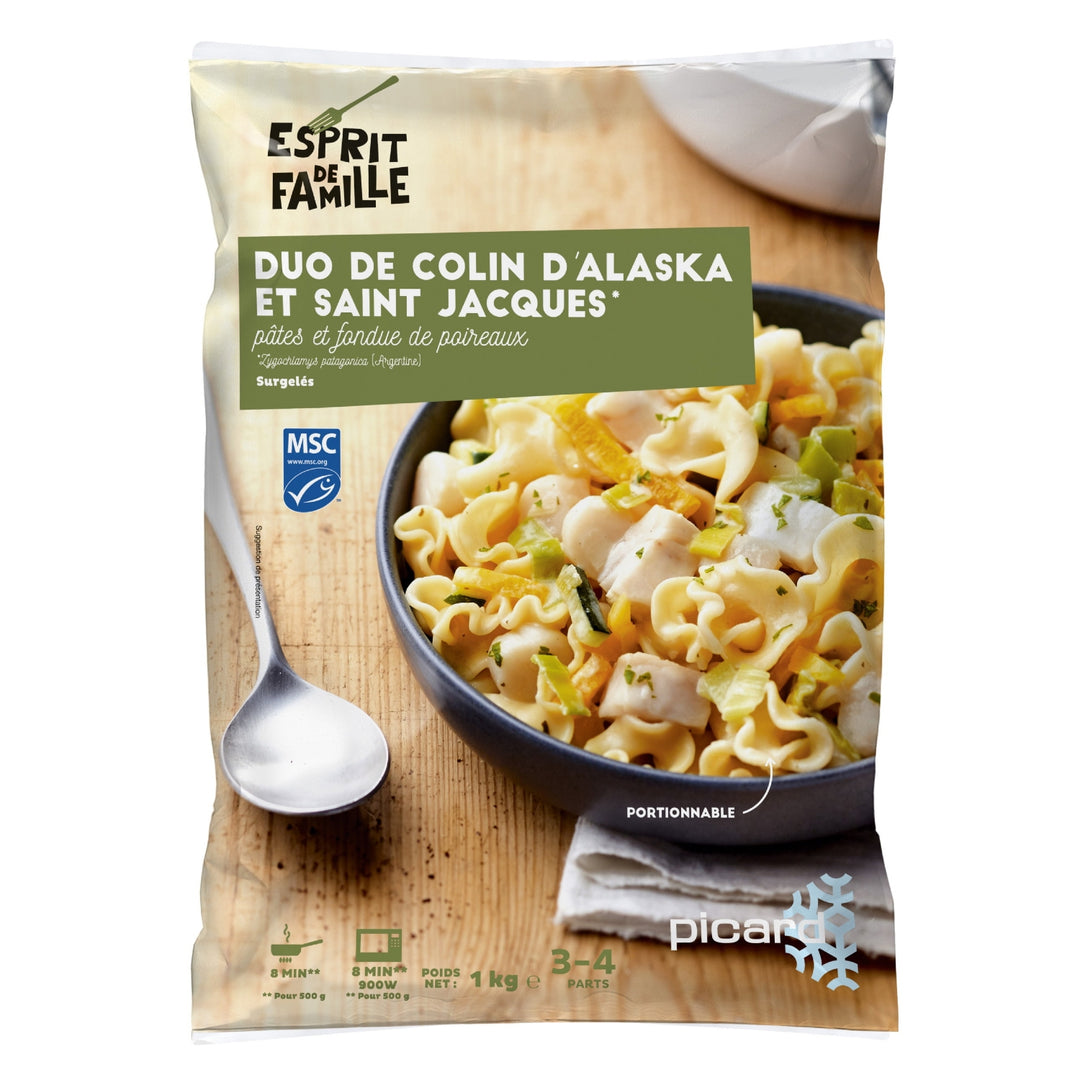 ピカール公式】タラとサンジャックのパスタ 冷凍 1kg Duo de colin d
